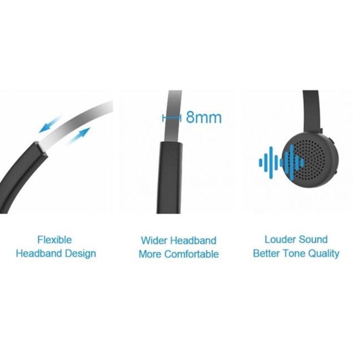 Conceptronic Auricular Bluetooth POLONA03Bda con Cancelación de Ruido, Micrófono Giratorio y Base de Carga, Hasta 22 Horas de Batería 1
