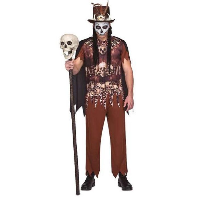 Disfraz voodoo cannibal talla m-l (camiseta, pantalones y capa) 3