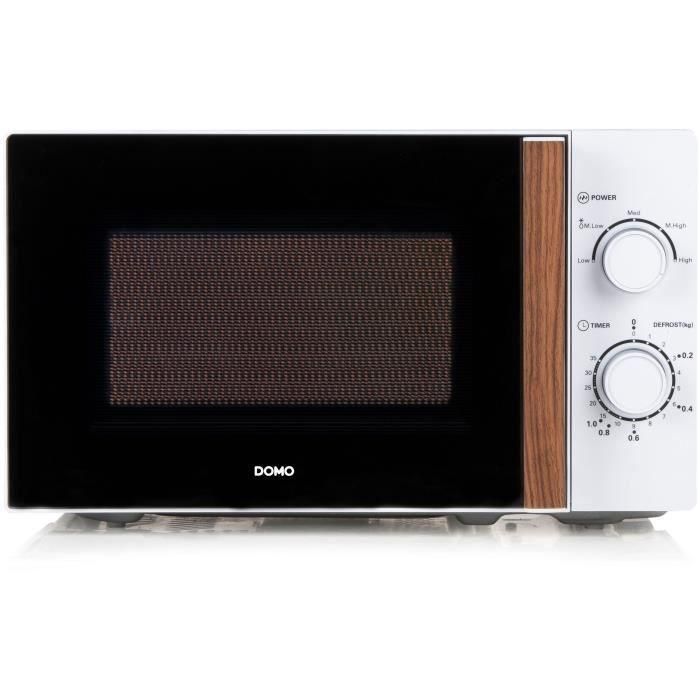 Horno microondas DOMO DO2720 - 20L - 700W - Temporizador 35 min - Función descongelación - L44 x P35,8 x H 25,8 cm - Acabado en madera blanca Horno microondas DOMO DO2720 - 20L - 700W - Temporizador 35 min - Función descongelación - L44 x P35,8 x H 25,8 cm - Acabado en madera blanca