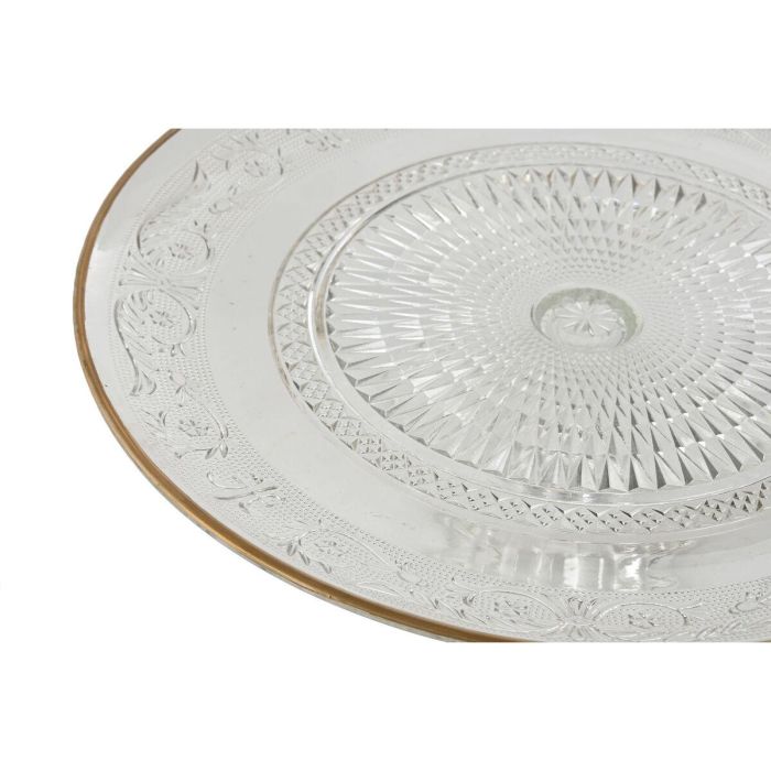 Plato Llano Home ESPRIT Transparente Dorado Cristal 33 x 33 x 9,4 cm 2 Plato Llano Home ESPRIT Transparente Dorado Cristal 33 x 33 x 9,4 cm 2