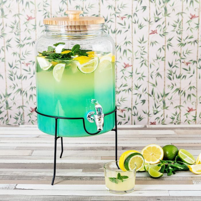 Quid Dispensador Bebidas Viba de Vidrio 7,5 L Multicolor. Material 100% Higiénico y Ecológico. Fácil de Limpiar, Apto Frigorífico. 1 Quid Dispensador Bebidas Viba de Vidrio 7,5 L Multicolor. Material 100% Higiénico y Ecológico. Fácil de Limpiar, Apto Frigorífico. 1