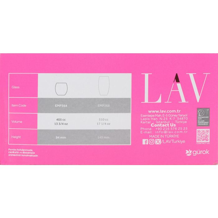 Lav Set de 6 Vasos de Vidrio Empire 405 cc (8 Cajas) 3