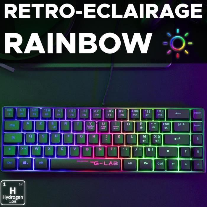 Teclado para juegos - THE G-LAB - KEYZ-HYDROGEN/FR - 60% Membrana negra 3 Teclado para juegos - THE G-LAB - KEYZ-HYDROGEN/FR - 60% Membrana negra 3