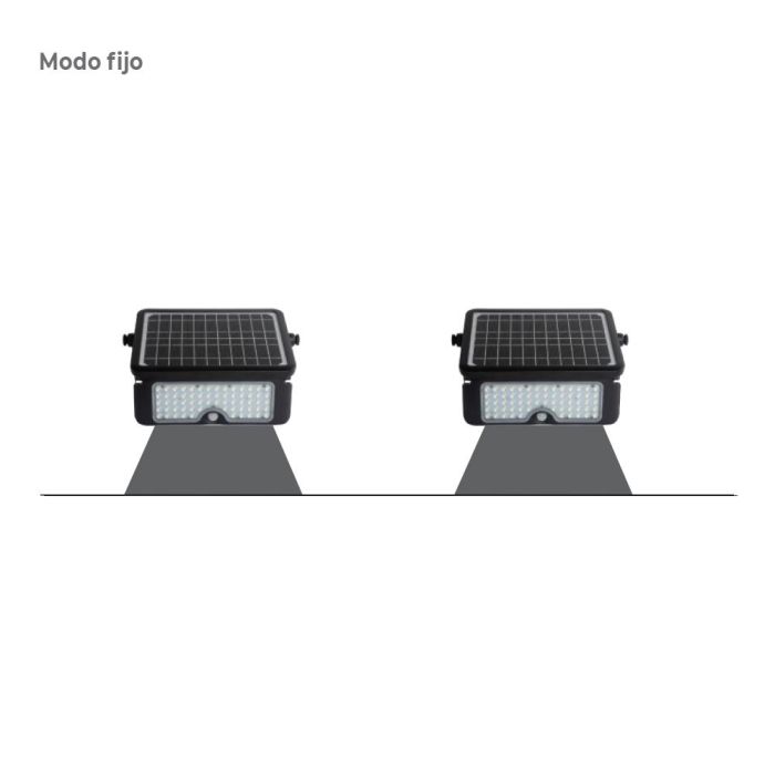 Aplique solar 10 W 1150lm recargable. sensor presencia (2-8m) color negro 27,5x19,6cm edm 7 Aplique solar 10 W 1150lm recargable. sensor presencia (2-8m) color negro 27,5x19,6cm edm 7
