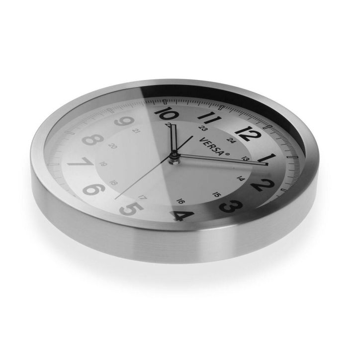 Reloj de Pared Versa Plateado Metal Aluminio Cuarzo 4,1 x 30,5 x 30,5 cm 2 Reloj de Pared Versa Plateado Metal Aluminio Cuarzo 4,1 x 30,5 x 30,5 cm 2