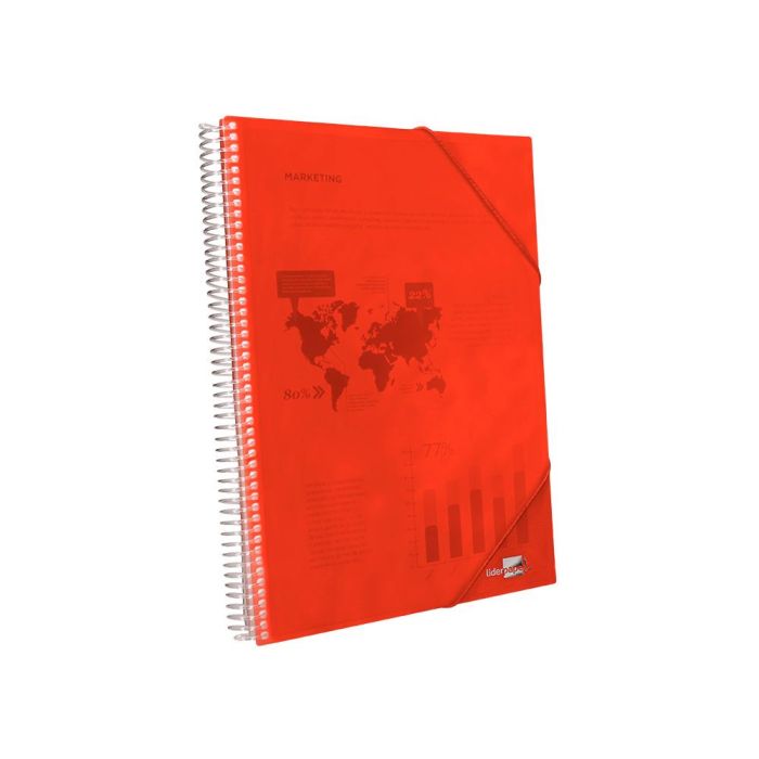 Carpeta Liderpapel Escaparate Con Espiral 30 Fundas Polipropileno Din A4 Rojo 3