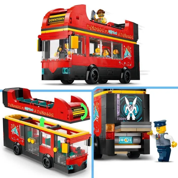 Lego 60407 Autobús Rojo de Dos Pisos, Autobús de Juguete, Vehículo para Niños a Partir de 7 Años 2