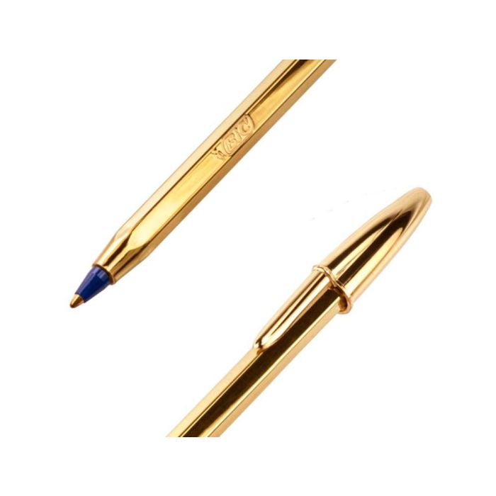 Bic Bolígrafo Cristal Shine Gold Azul Caja 20 Ud 2