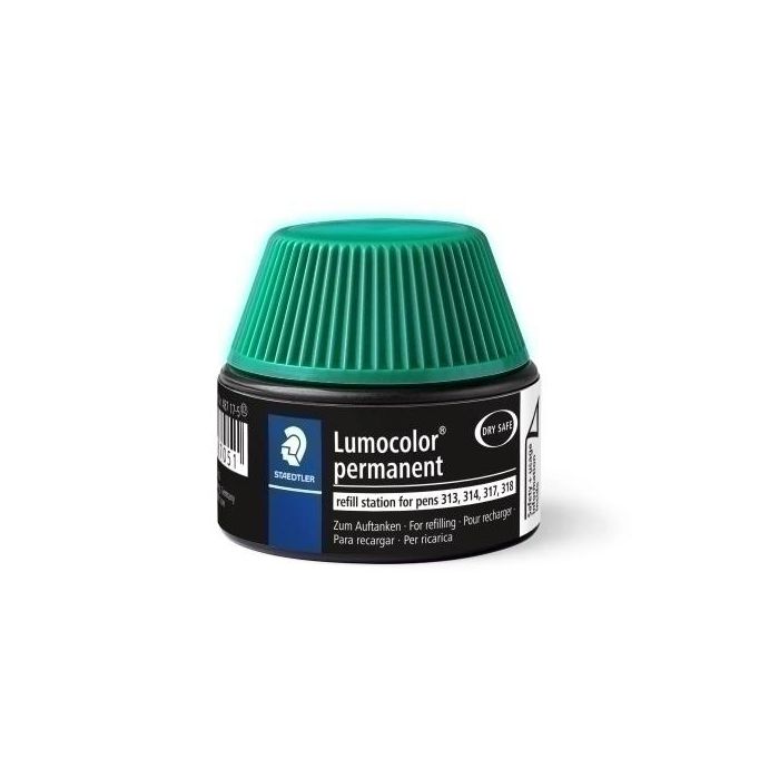 Tinta Rotulador Staedtler 487 17 Lumocolor 313/314/317/318 Frasco 15 Ml. Verde
