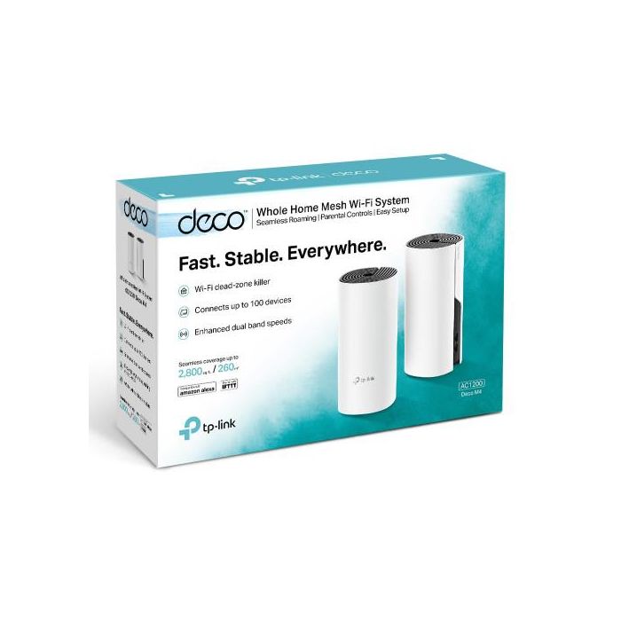 TP-LINK Deco M4 (2-pack) Router Inalámbrico Doble Banda 2.4 GHz / 5 GHz Gigabit Ethernet Negro Blanco 4