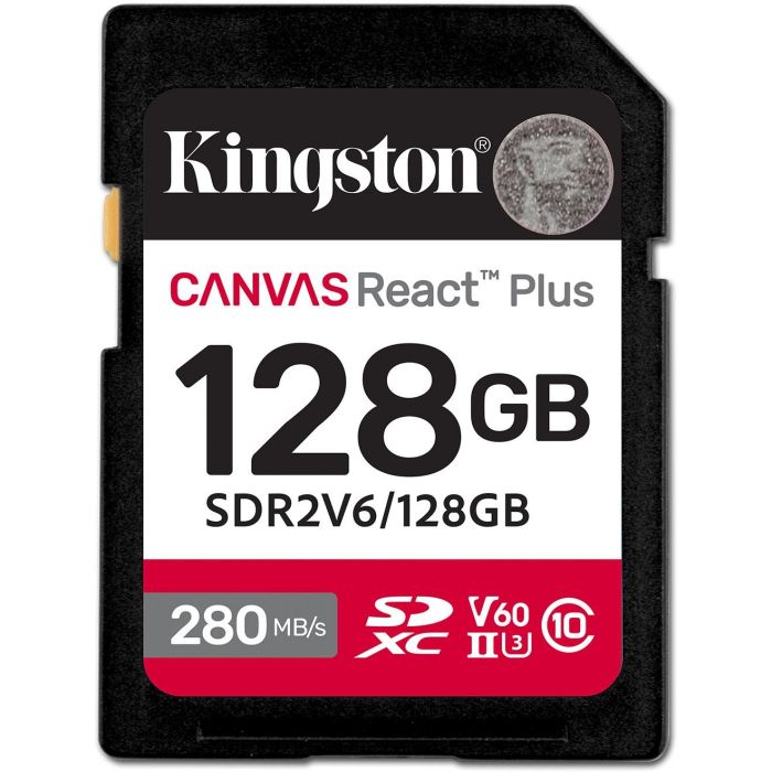 Kingston XC React+ 128GB SDXC UHS-II Tarjeta de Memoria, 280R/100W, U3, V60, Clase 10 para 4K