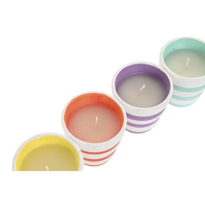 Vela Urban DKD Home Decor Bicolor Amarillo 8 x 8 x 8 cm (12 Unidades) 2