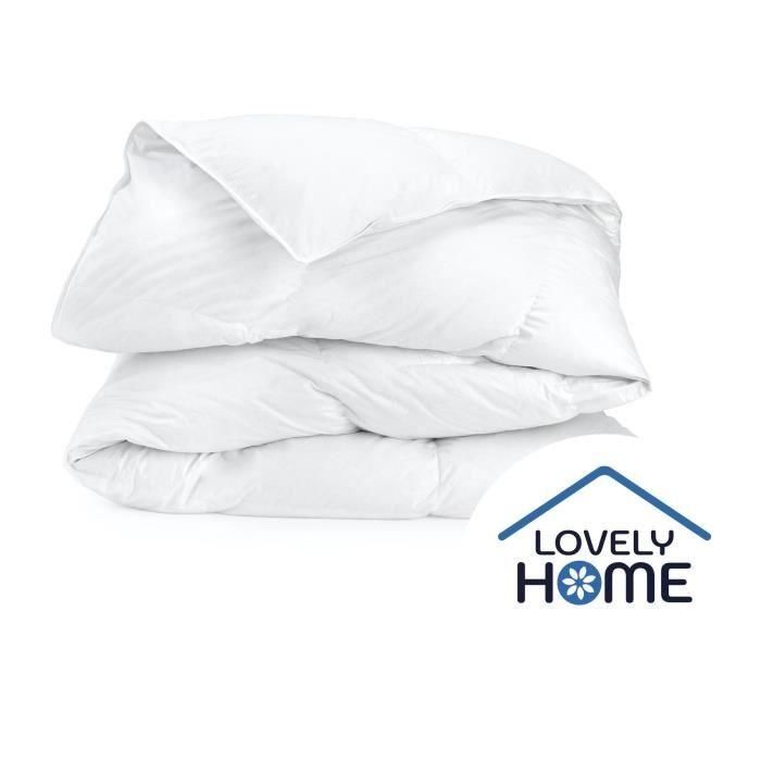 Edredón 240 x 260 cm - LOVELY HOME - Cálido - 450 g/m² - Antiácaros - 2 personas - Blanco 1