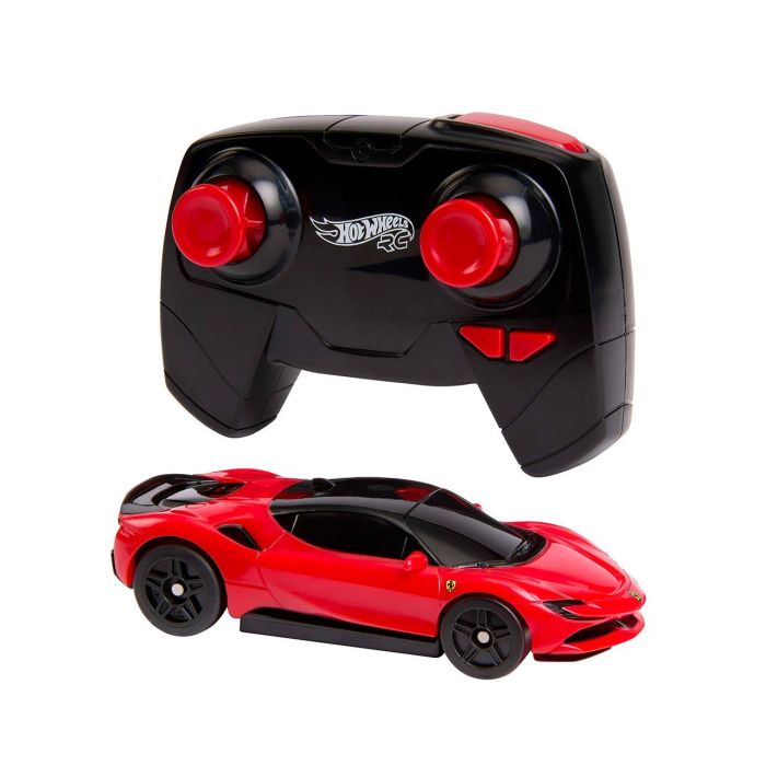 Hot Wheels Radio Control Ferrari SF90 Stradale Assetto Fiorano 1:64 JGD09 - Coche Teledirigido con Mando 2.4GHz para Carreras y Acrobacias 1