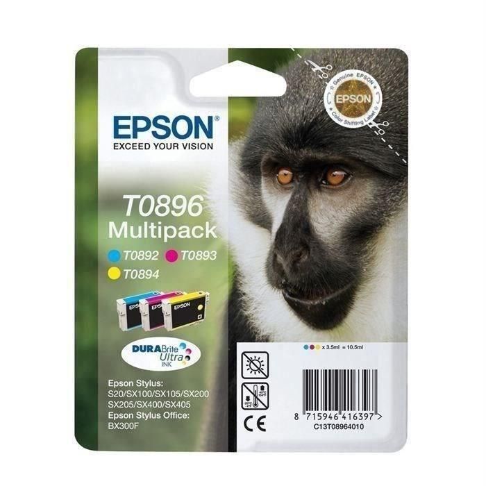 Ink-Jet Epson 895 Multipack Stylus S21- Sx100-Sx105- Sx115-Sx215-Sx218- Sx400-Sx40- Sx415 Bx300 Negro