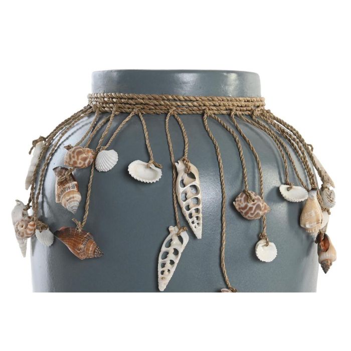 Jarrón DKD Home Decor Azul Blanco Bambú Conchas 20 x 20 x 26 cm (2 Unidades) 1 Jarrón DKD Home Decor Azul Blanco Bambú Conchas 20 x 20 x 26 cm (2 Unidades) 1