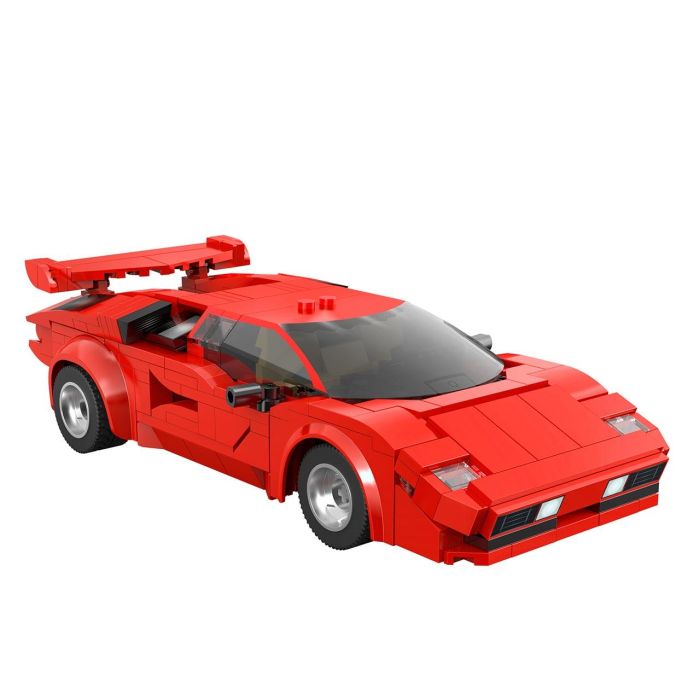 DEQUBE C51085W Lambo Countach 1:20 328 Pcs, coche de carreras clásico teledirigido y App para móvil, +6 años 1