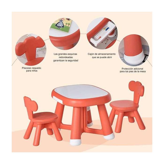 Set de mesa + dos sillas 64*52*45,5 cm 3 Set de mesa + dos sillas 64*52*45,5 cm 3
