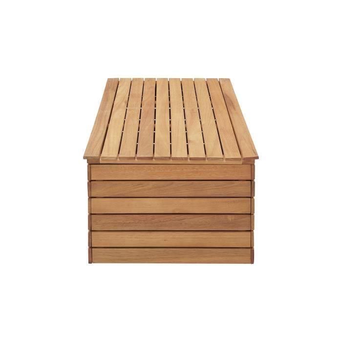 Cómoda de jardín 190L en exótica madera de eucalipto FSC - 190 L - 48,5 x 109,5 x 37 cm - Con ruedas - Efecto teca 3 Cómoda de jardín 190L en exótica madera de eucalipto FSC - 190 L - 48,5 x 109,5 x 37 cm - Con ruedas - Efecto teca 3