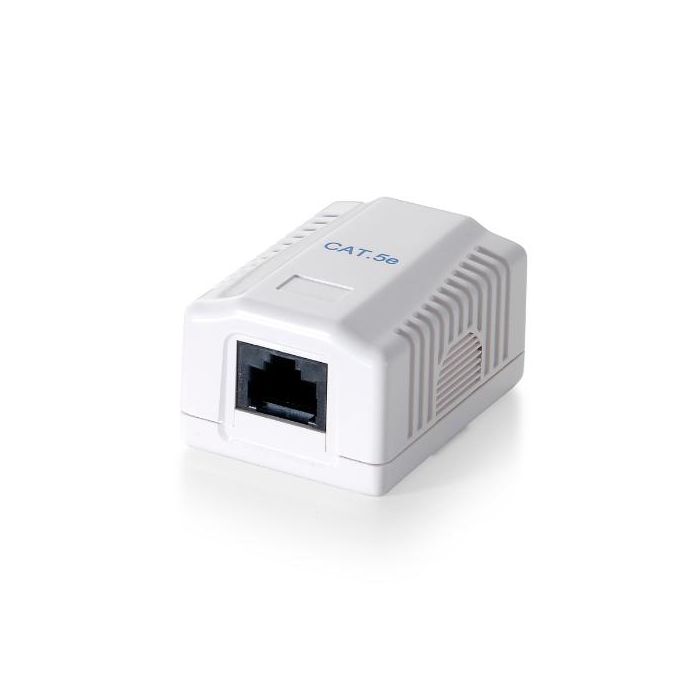 Equip Roseta Superficie Categoría 5E Hembra Contactos Oro Terminal IDC Blanco Sin Blindaje Compatible ANSI/TIA/EIA 568