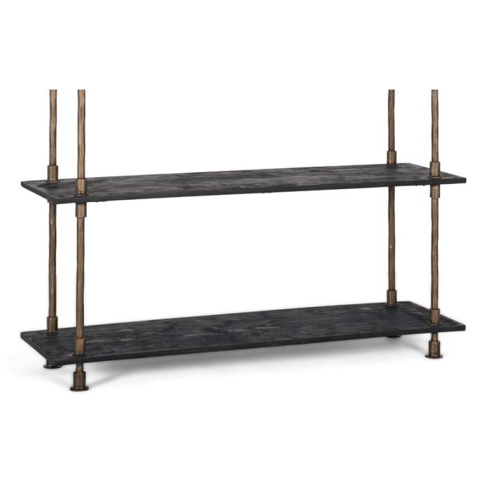 Giner Y Colomer Librero Industrial en Metal y Madera Negro y Bronce 4 Giner Y Colomer Librero Industrial en Metal y Madera Negro y Bronce 4