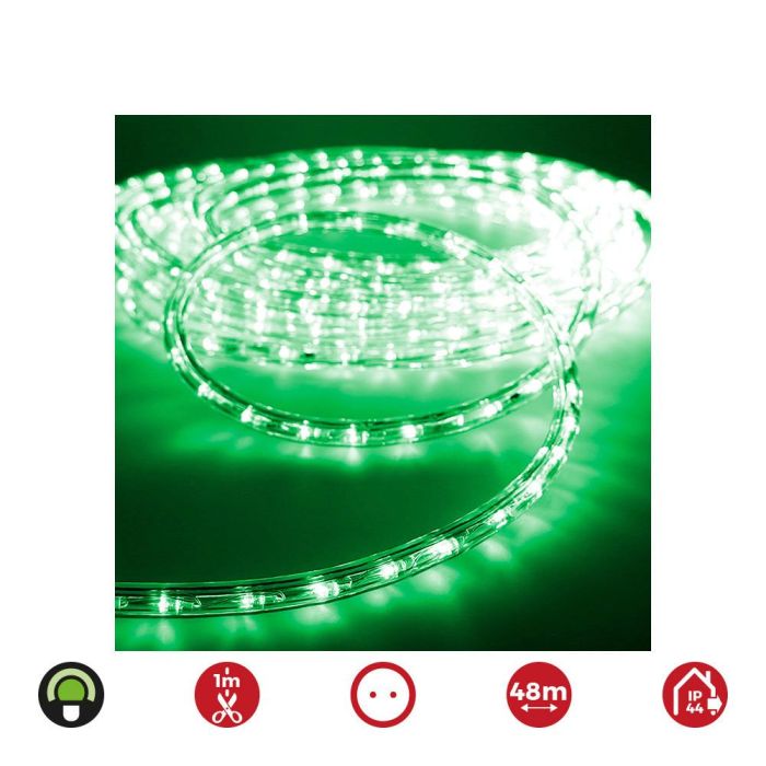 Tubo flexiled 2 vias fijo 48m 30 leds/m ip44 verde