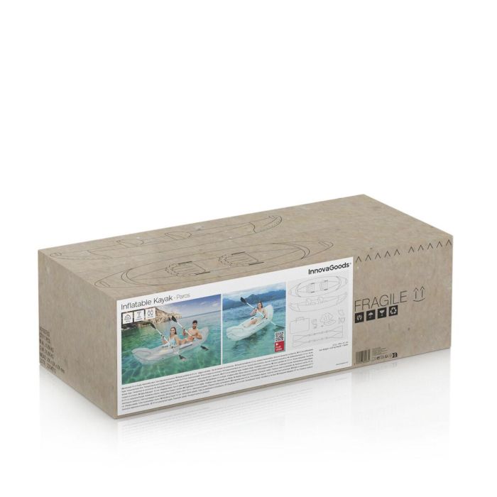 Kayak Hinchable Transparente con Accesorios Paros InnovaGoods 312 cm 2 plazas 18