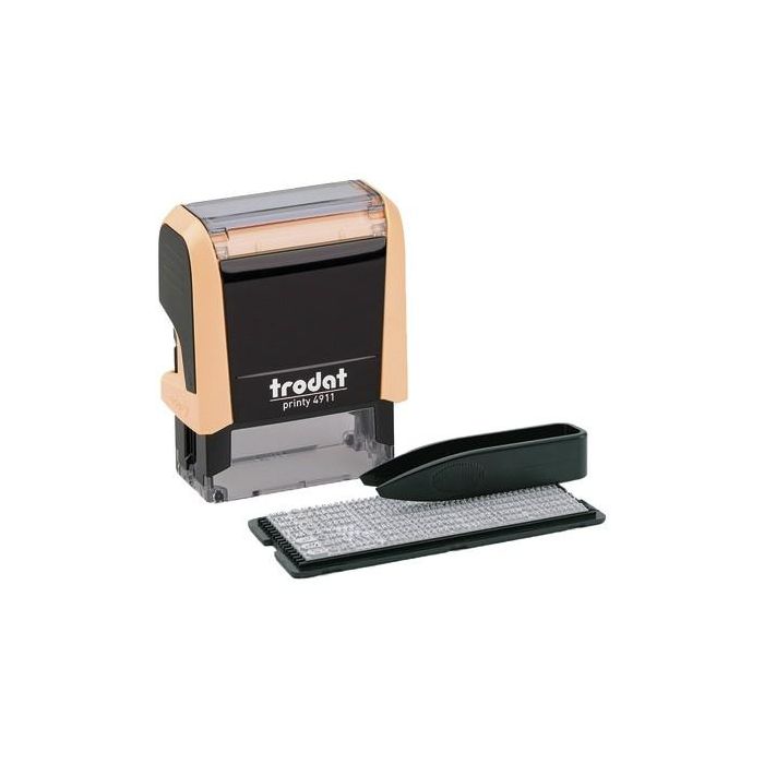 Trodat Stempel 4.0/SB Paste Cre+Kis schw 4911 Sello Autoentintado de Texto/Fecha 13x37 mm Negro/Crema CO2 Compensated