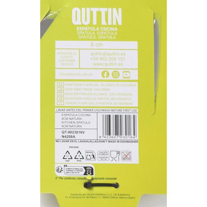 Espátula de cocina Natura 8 cm - Quttin (36 Unidades) 2 Espátula de cocina Natura 8 cm - Quttin (36 Unidades) 2