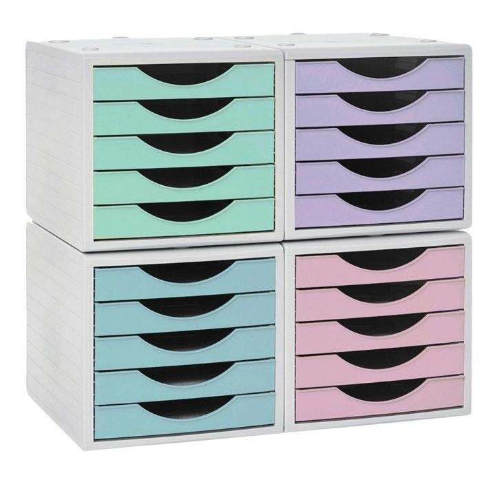 Modulo 5 Cajones Archivo 2000 Archivotec Verde Pastel 3
