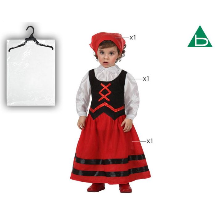 Disfraz Pastora Bebé Rojo Negro Pesebre Navideño 6-12 Meses 1 Disfraz Pastora Bebé Rojo Negro Pesebre Navideño 6-12 Meses 1