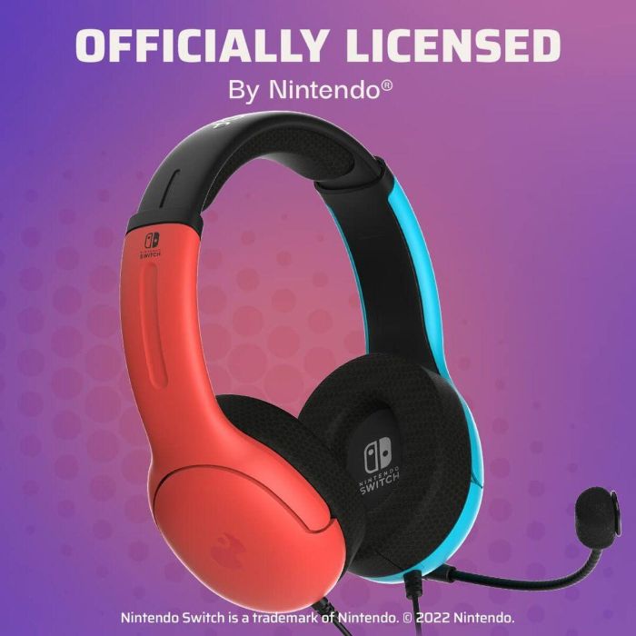 PDP LVL40 Auricular gaming con micrófono flexible y cancelación de ruido, altavoces 40mm, ligero y cómodo para Nintendo Switch azul/rojo 20 PDP LVL40 Auricular gaming con micrófono flexible y cancelación de ruido, altavoces 40mm, ligero y cómodo para Nintendo Switch azul/rojo 20