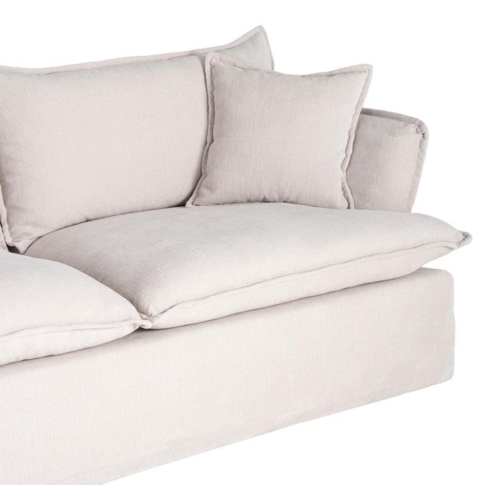 Sofá 3 Plazas Crema Tejido 221 X 103 X 72 cm