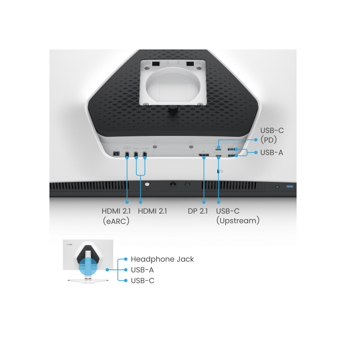 BenQ EX321UX Monitor Gaming 31.5" 4K UHD 144Hz HDR1000 1ms LED Blanco - 9H.LM7LB.QBE 5