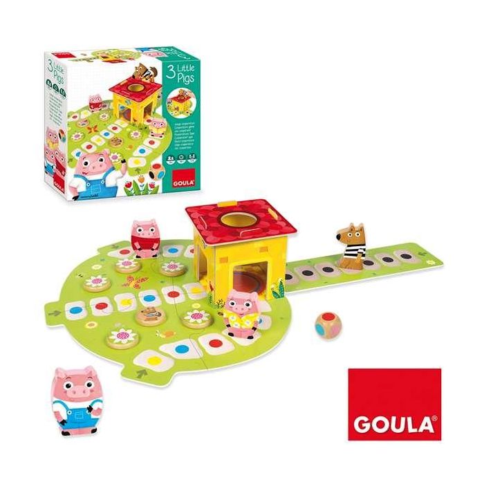 Goula Juego de Mesa Los 3 Cerditos de Madera, Escapa del Lobo - Para Niños 2-6 Años, hasta 4 Jugadores 2