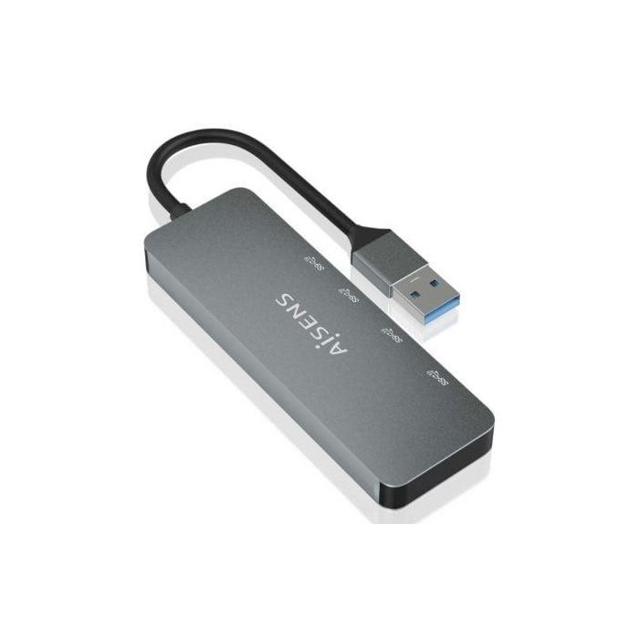 AISENS - HUB USB 3.2 GEN2 10G USB-A, USB-A/M-2xUSB-C/H-2xUSB-A/H, GRIS, 15CM 1
