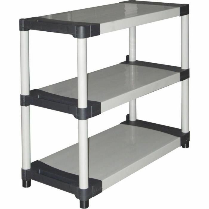 Tood TOO8019053053163 Estante Plástico 3 Estantes 80x40x85 cm Negro/Gris Carga 80 kg por Estante Tood TOO8019053053163 Estante Plástico 3 Estantes 80x40x85 cm Negro/Gris Carga 80 kg por Estante