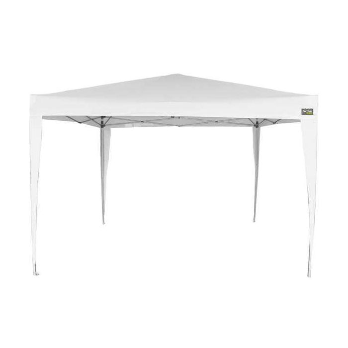 Cenador plegable poliester blanco aktive 300x300x250 cm Cenador plegable poliester blanco aktive 300x300x250 cm