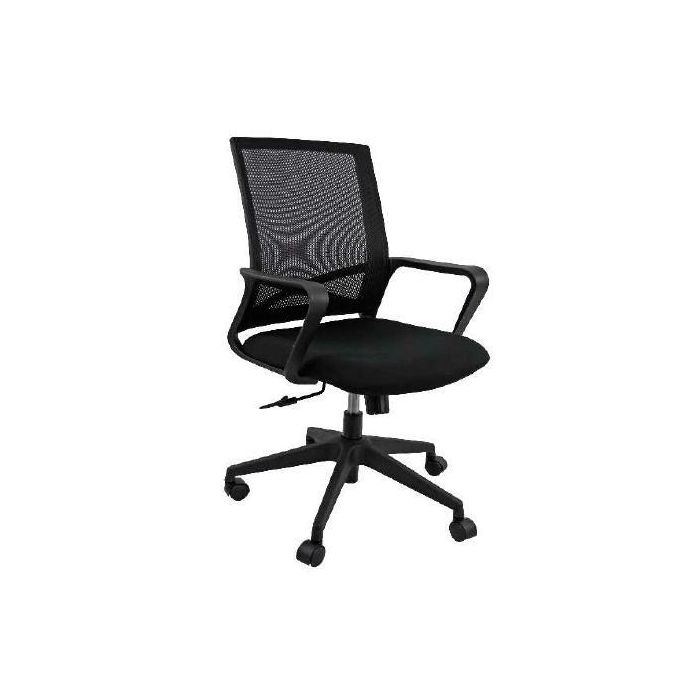 Unisit Silla Linea Giratoria Basculante Brazos-F Respaldo Malla Negro Y Asiento Acolchado Negro