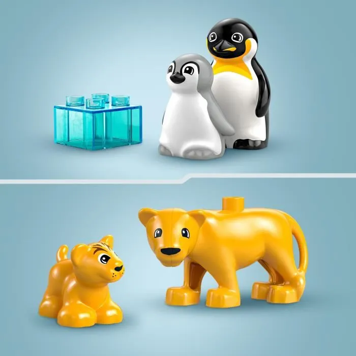 Lego Duplo 10442 Familias de Animales Salvajes: Pingüinos y Leones - Juego de Aprendizaje Temprano 2