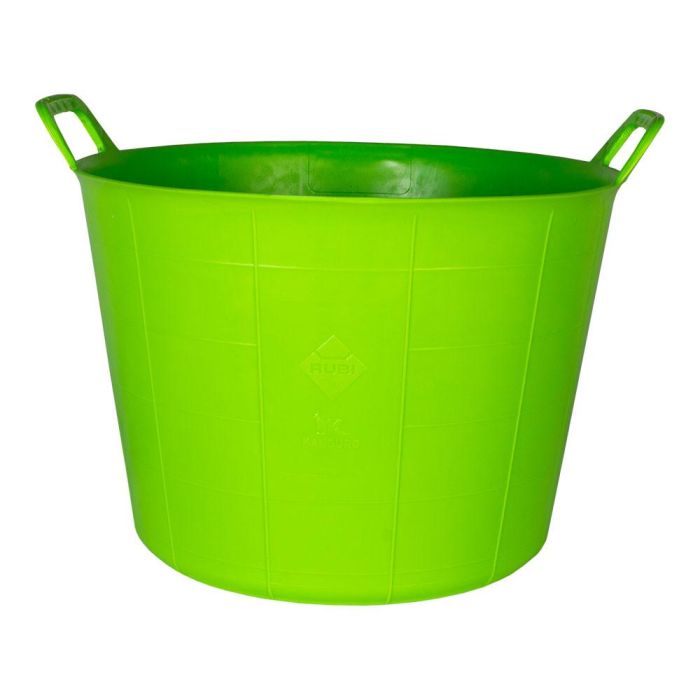 Rubi Nº 3 Capazo Plástico Verde 40 L. Fabricado en polietileno alta densidad, óptima resistencia, flexibilidad y ligereza para construcción y usos varios.