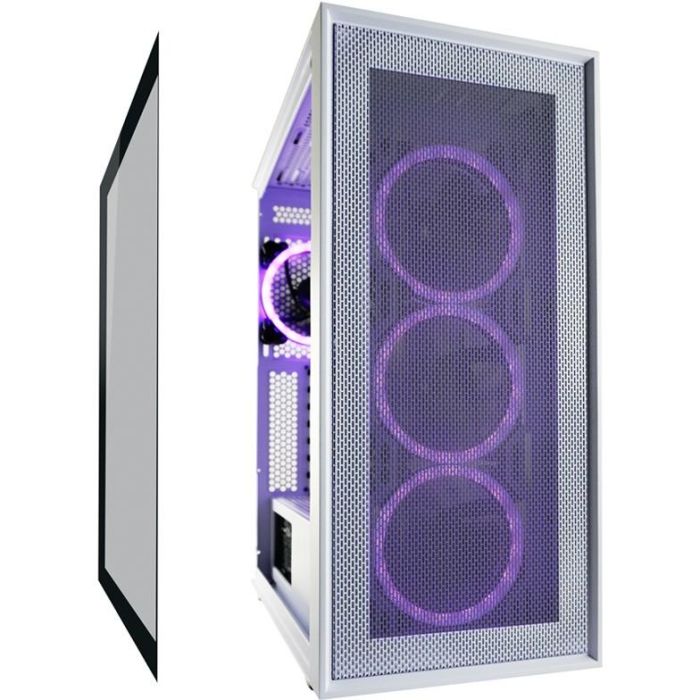 LC-Power 802W RGB Midi Tower PC Gaming Blanco, compatible ATX/Micro ATX/Mini-ITX, con RGB y Panel Vidrio Templado 11