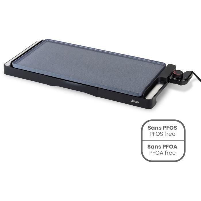 Livoo DOC320 Plancha cerámica 2200W con placa de hierro fundido extraíble y termostato regulable