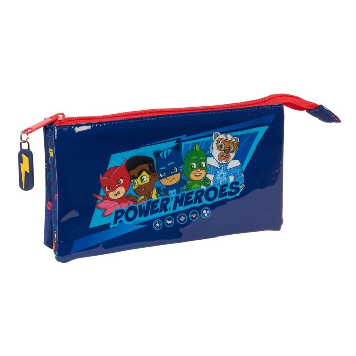 Bolso Escolar Portatodo Safta Triple Pjmasks Ready 120x220x30 mm