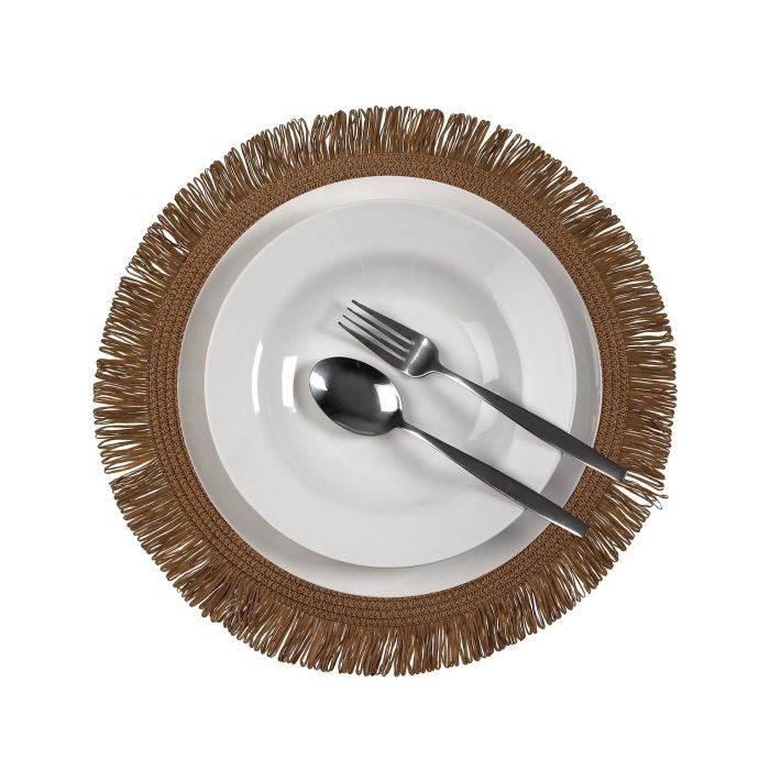 Salvamantel Con Flecos Marron Claro Versa (6 Unidades) 1 Salvamantel Con Flecos Marron Claro Versa (6 Unidades) 1