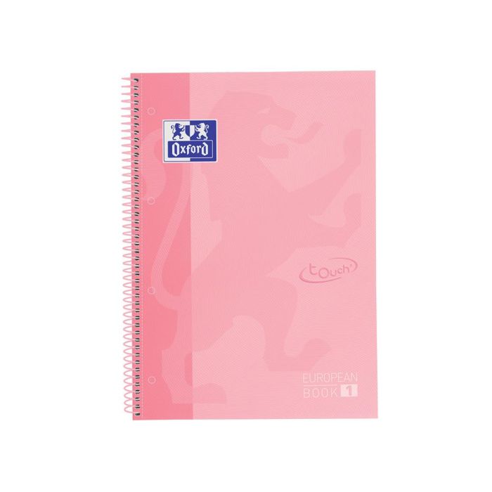 Oxford Cuaderno Touch Europeanbook 1 Write&Erase 80H A4+ 5x5 mm Microperforado T-Extradura Pack 5 Ud Flamingo Pastel 1