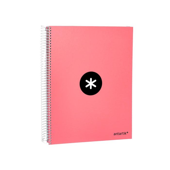 Cuaderno Espiral A4 Micro Antartik Tapa Forrada 120H 90 gr Liso 5 Bandas 4 Taladros Color Coral 4