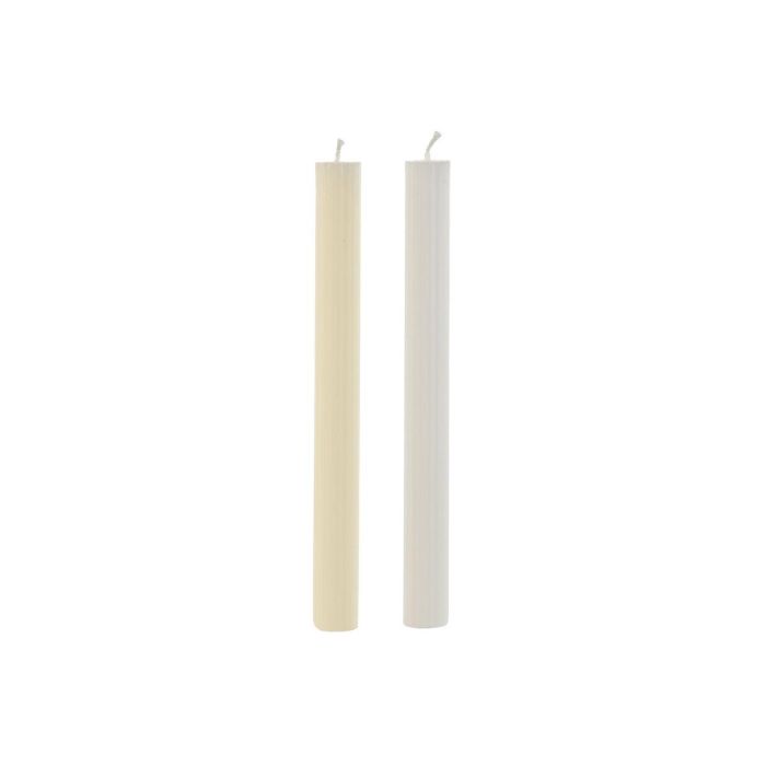 DKD Home Decor Vela Decorativa de Cera Urban Crudo Blanco, Set de 3 Unidades, 2x2x25 cm, Duración 10h 2 DKD Home Decor Vela Decorativa de Cera Urban Crudo Blanco, Set de 3 Unidades, 2x2x25 cm, Duración 10h 2
