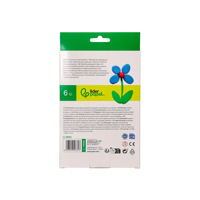 Liderpapel Caja de 6 Piezas Surtidas de Instrumentos de Modelar para Plastilina, Plástico Resistente, Útiles Manualidades 4