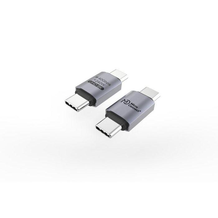 MicroConnect USB-C male-male adapter, 240W, 40Gbps, USB4 Gen 3x2 MicroConnect USB-C male-male adapter, 240W, 40Gbps, USB4 Gen 3x2